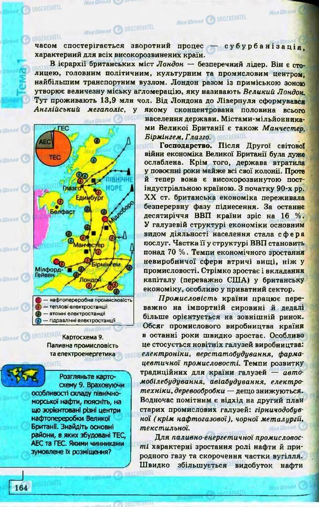 Підручники Географія 10 клас сторінка 164