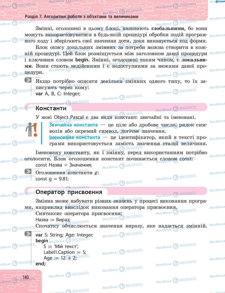 Учебники Информатика 8 класс страница 140