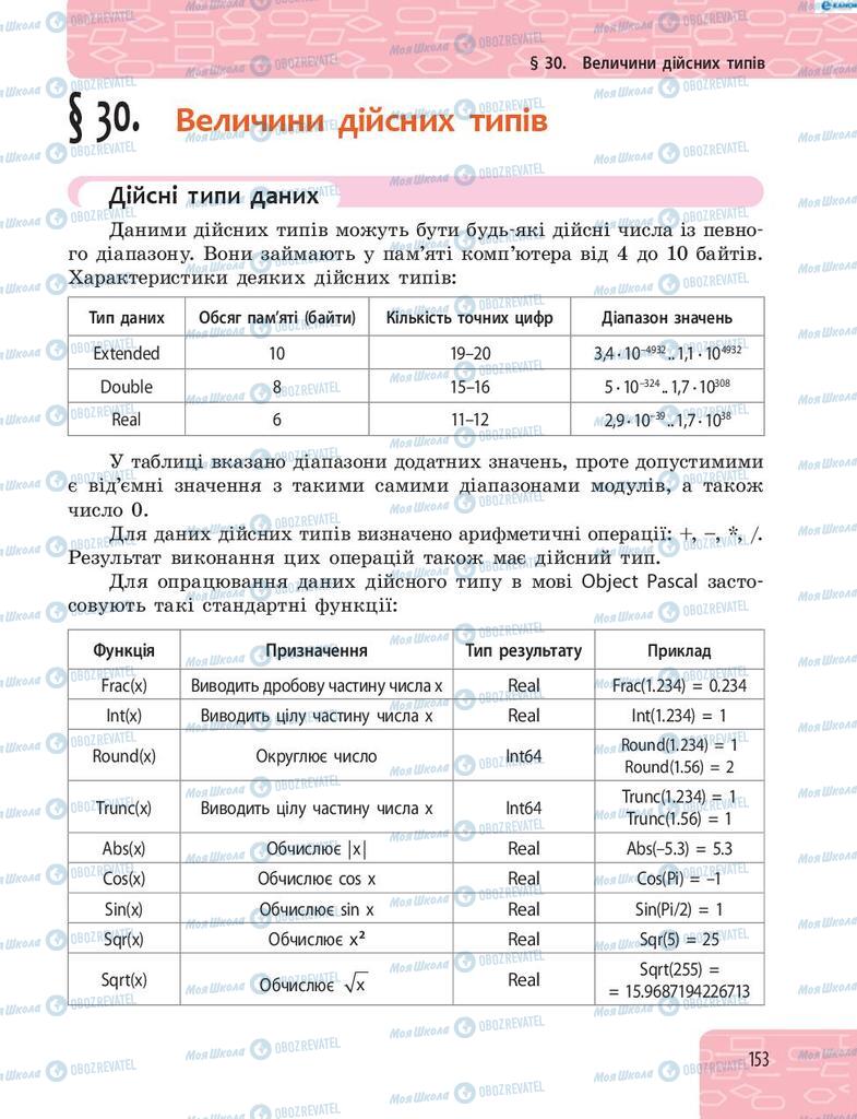 Підручники Інформатика 8 клас сторінка 153