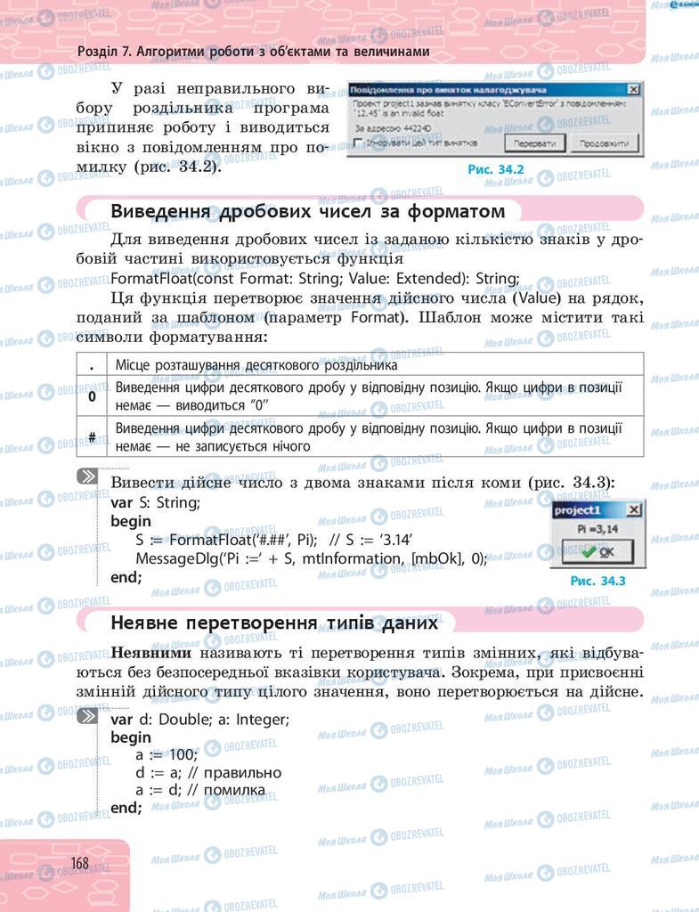 Підручники Інформатика 8 клас сторінка 168