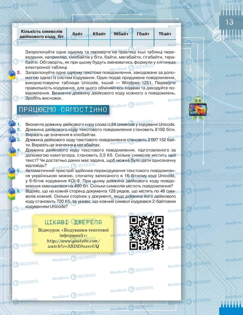 Підручники Інформатика 8 клас сторінка 13