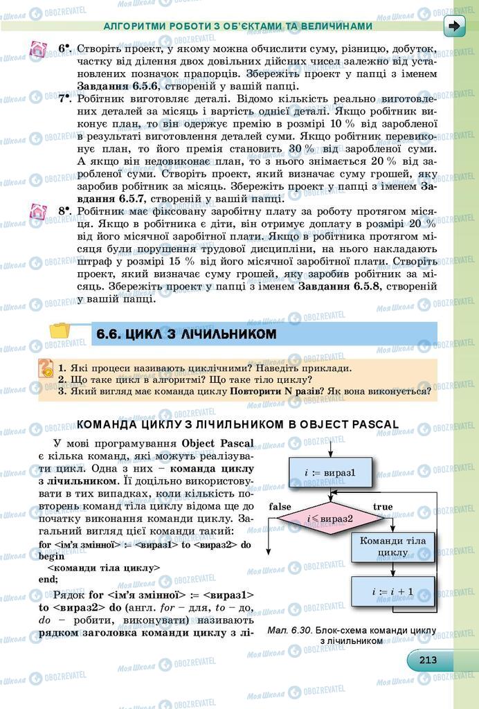 Підручники Інформатика 8 клас сторінка 213