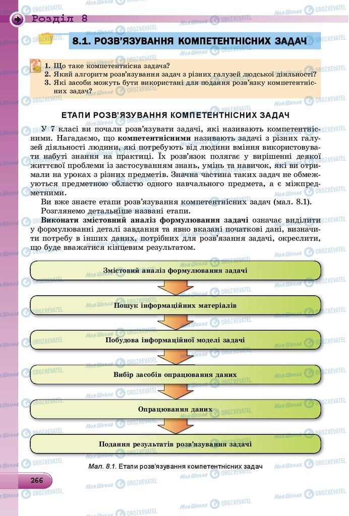 Підручники Інформатика 8 клас сторінка  266