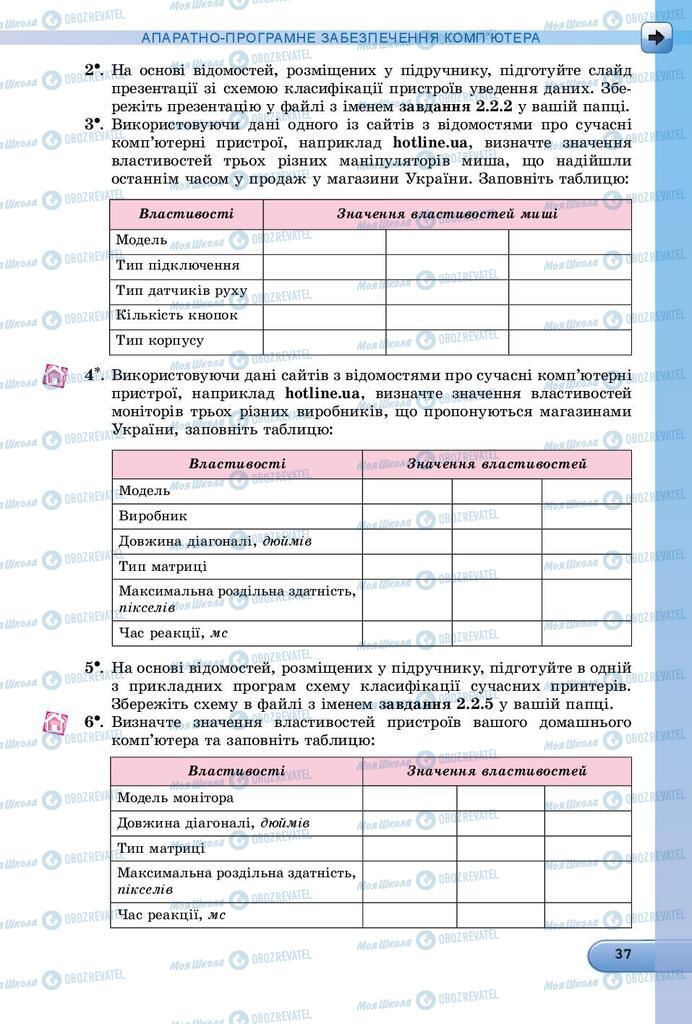 Підручники Інформатика 8 клас сторінка 37