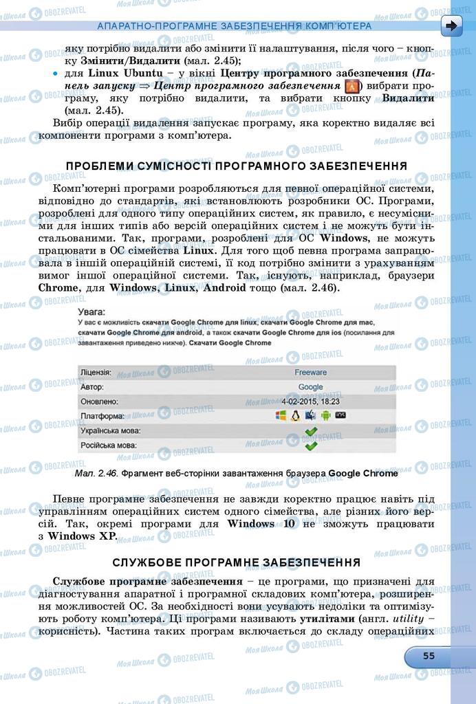 Підручники Інформатика 8 клас сторінка 55