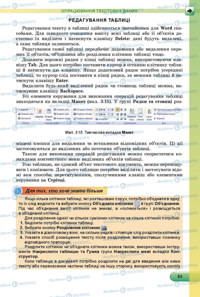 Підручники Інформатика 8 клас сторінка 85