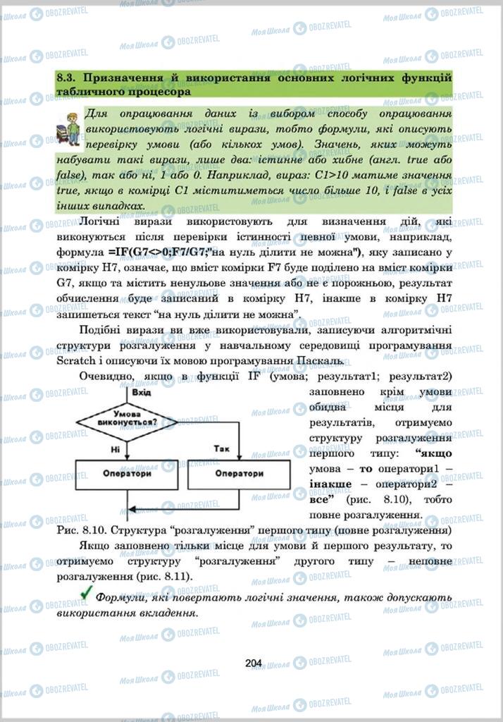 Учебники Информатика 8 класс страница 204