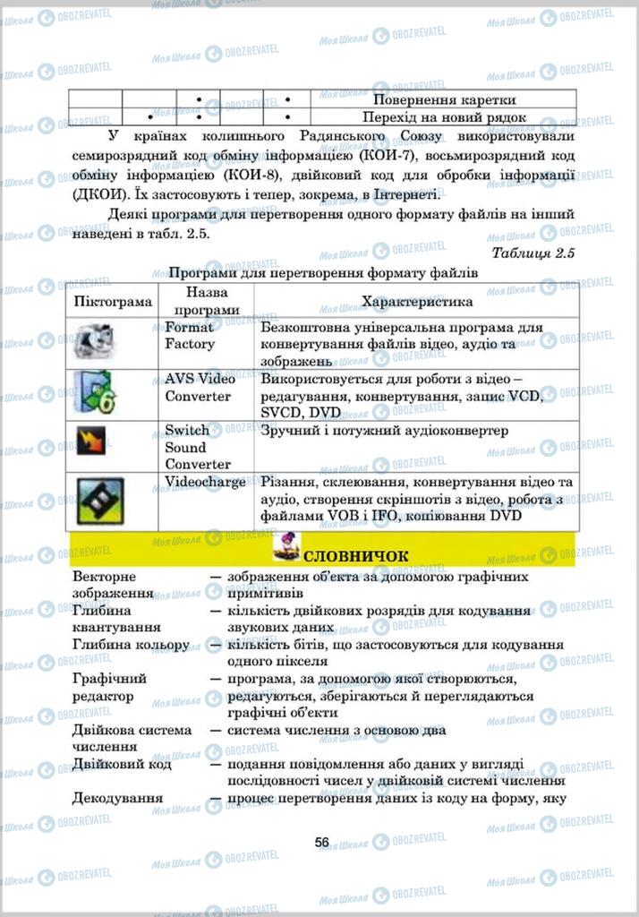 Підручники Інформатика 8 клас сторінка 56