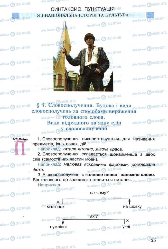 Підручники Українська мова 8 клас сторінка 25