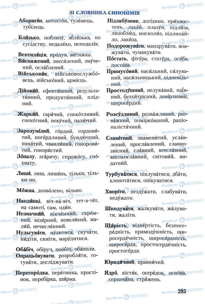 Підручники Українська мова 8 клас сторінка 295