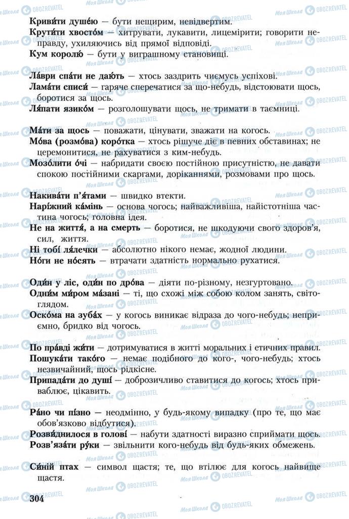 Підручники Українська мова 8 клас сторінка 304