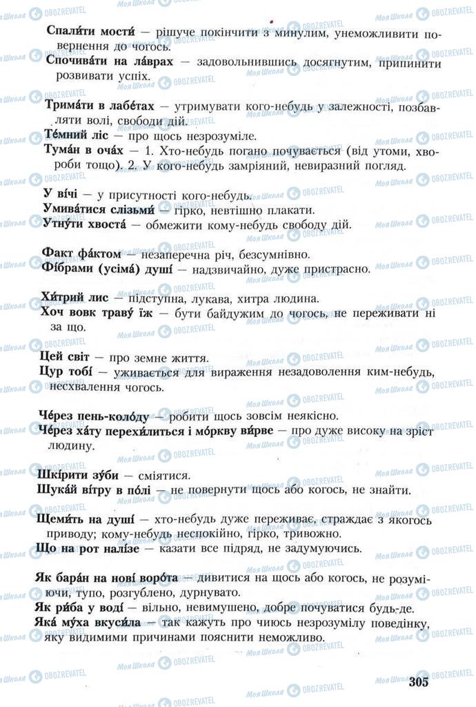Підручники Українська мова 8 клас сторінка 305