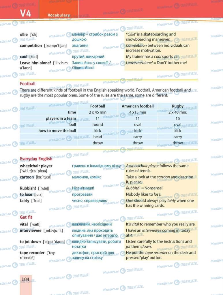 Підручники Англійська мова 8 клас сторінка 184