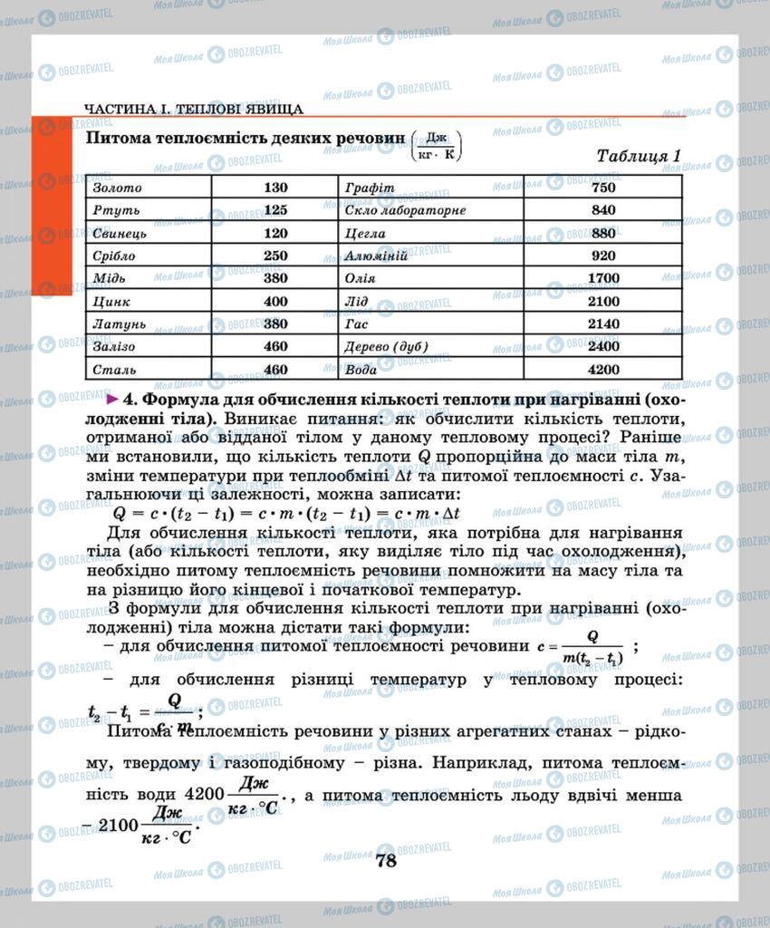 Підручники Фізика 8 клас сторінка  78