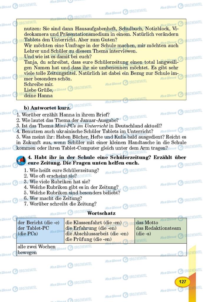 Підручники Німецька мова 8 клас сторінка 127