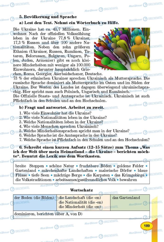 Підручники Німецька мова 8 клас сторінка 189