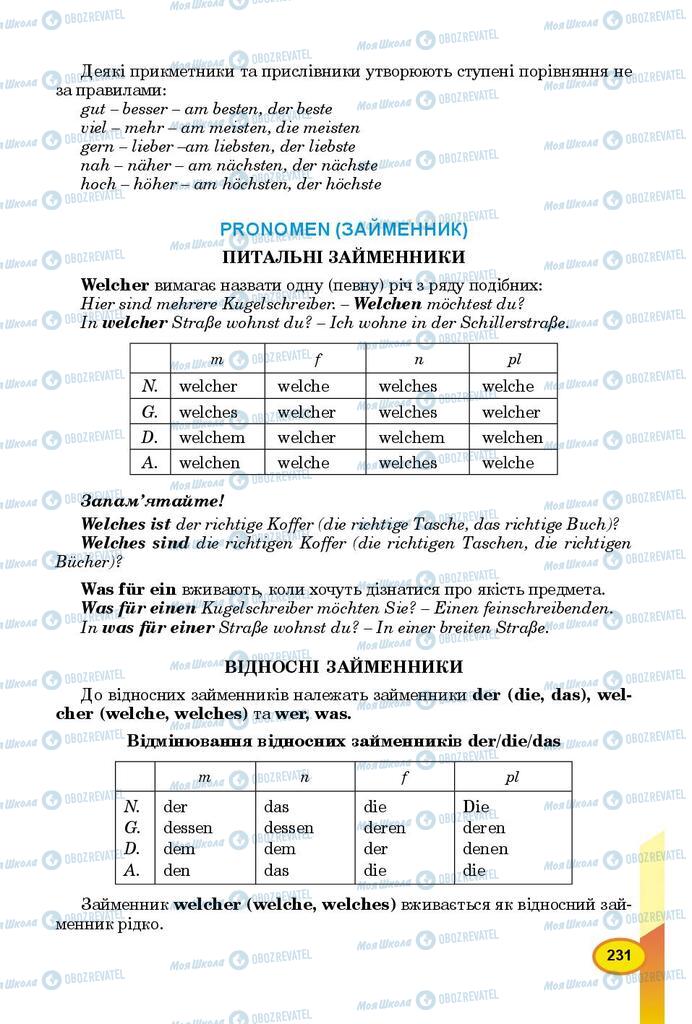 Підручники Німецька мова 8 клас сторінка 231