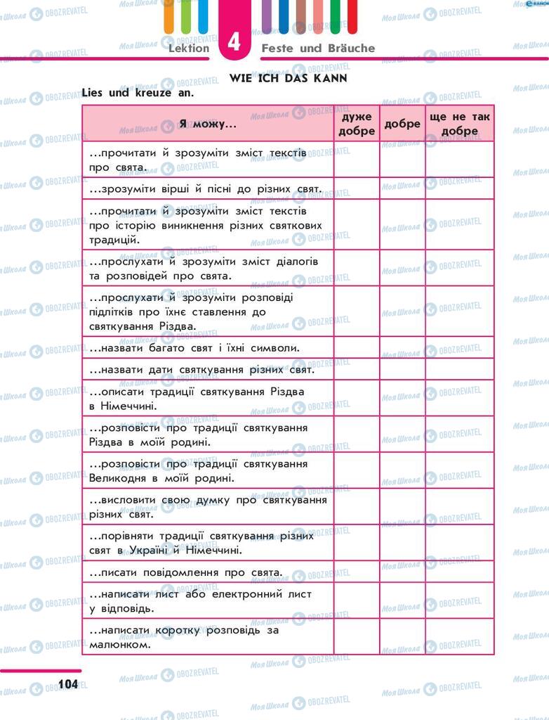 Підручники Німецька мова 8 клас сторінка 104