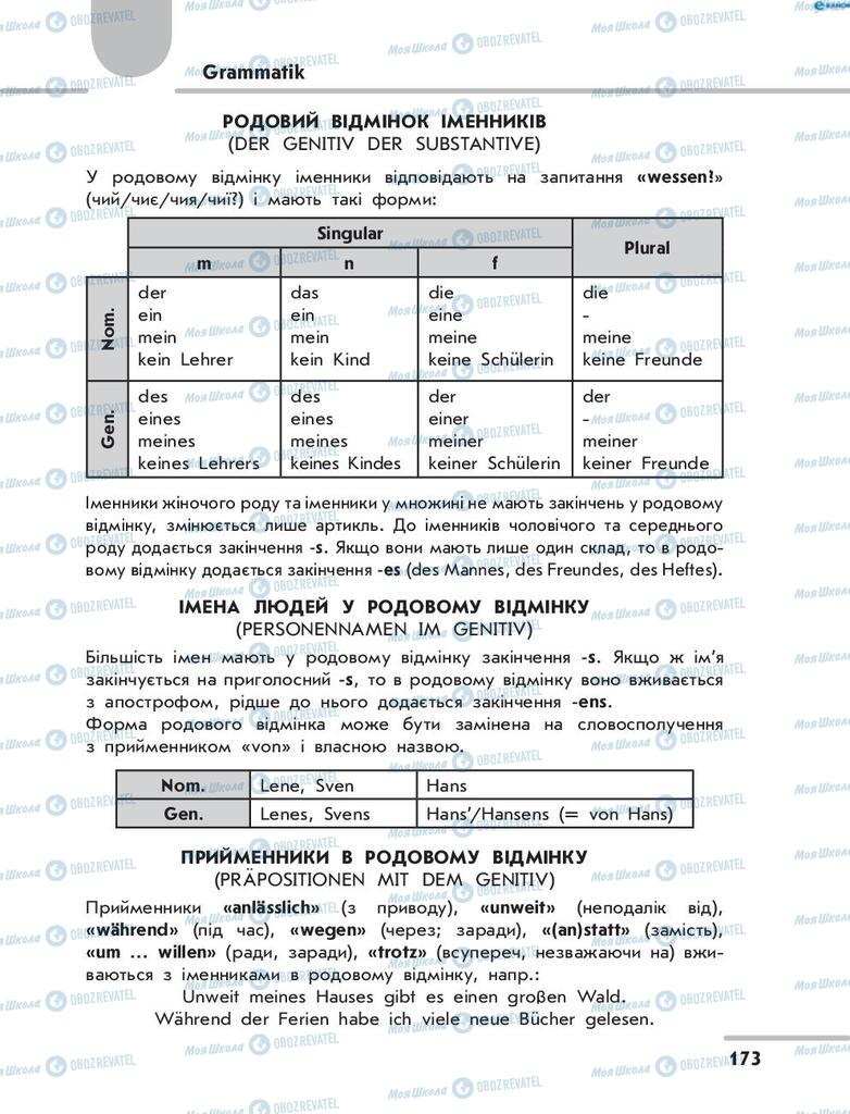 Підручники Німецька мова 8 клас сторінка  173