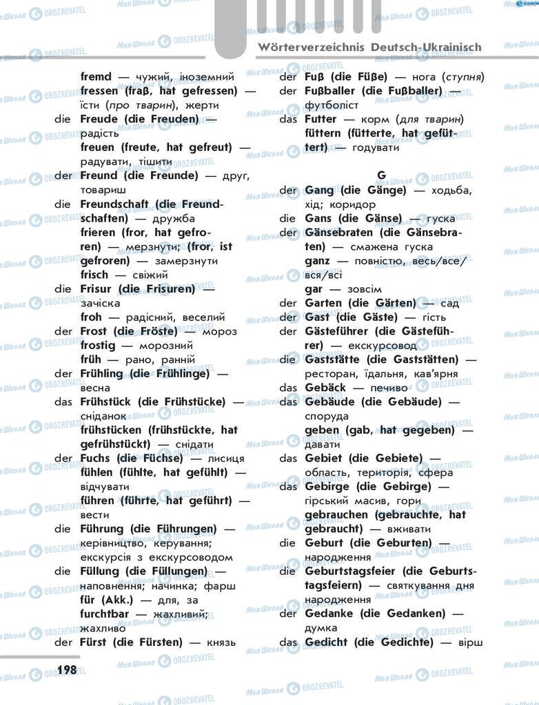 Підручники Німецька мова 8 клас сторінка 198