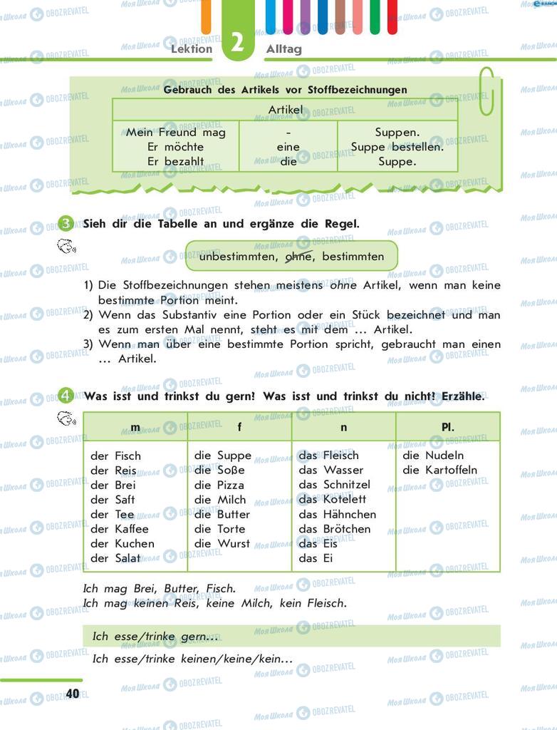 Підручники Німецька мова 8 клас сторінка 40