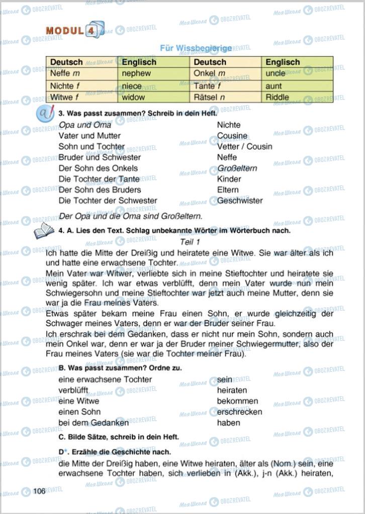 Підручники Німецька мова 8 клас сторінка 106