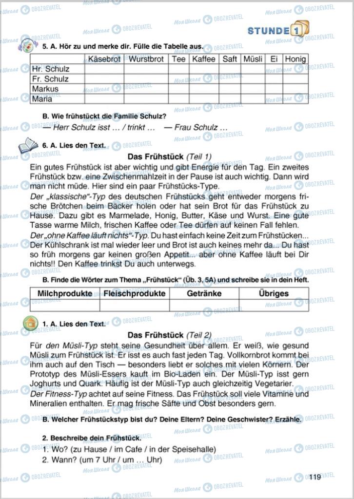Підручники Німецька мова 8 клас сторінка 119