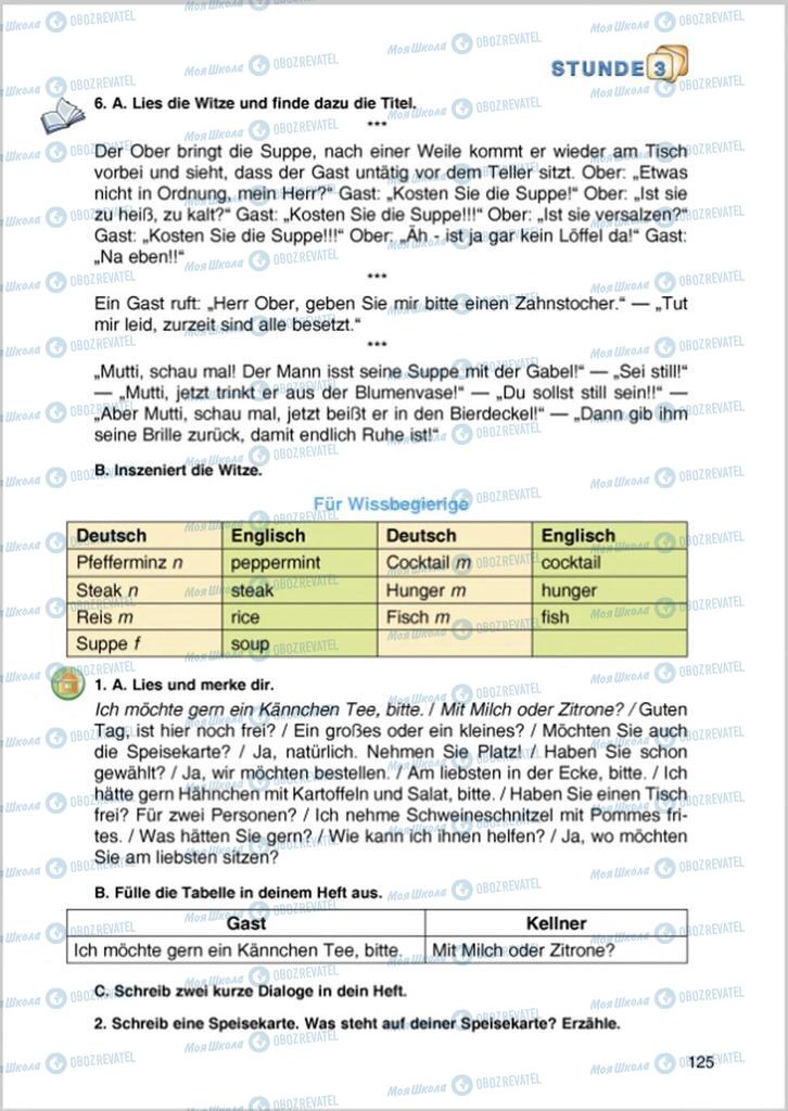 Підручники Німецька мова 8 клас сторінка 125