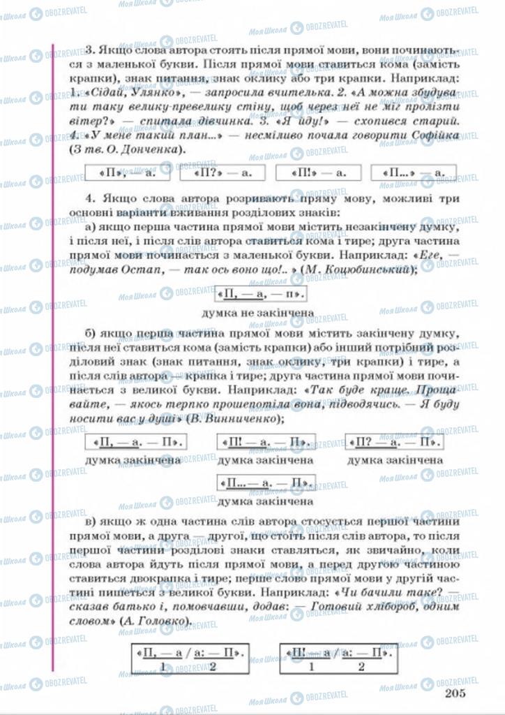 Підручники Українська мова 8 клас сторінка 205
