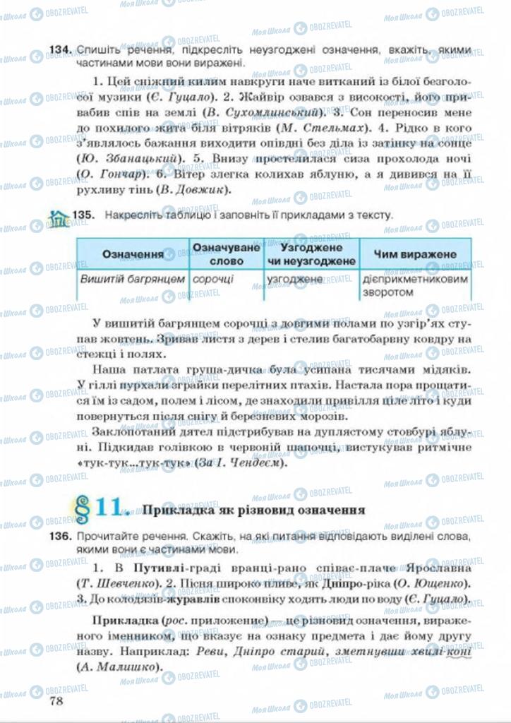 Підручники Українська мова 8 клас сторінка 78