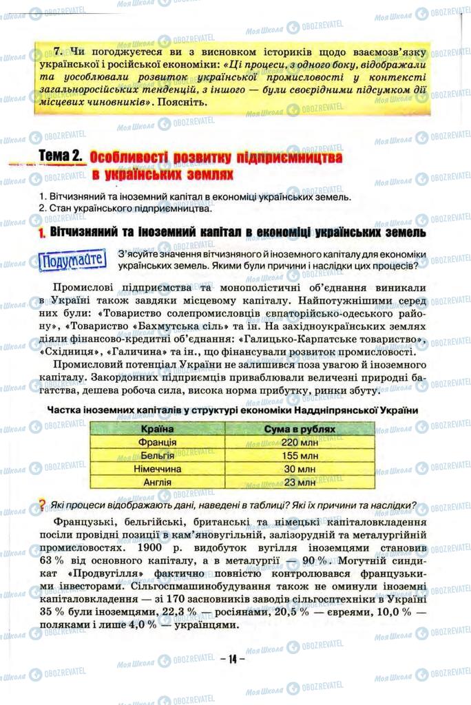 Підручники Історія України 10 клас сторінка  14