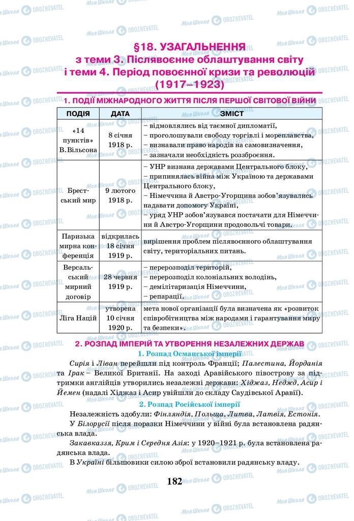 Підручники Всесвітня історія 10 клас сторінка 182