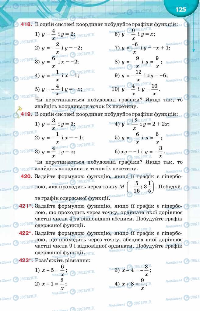 Підручники Алгебра 8 клас сторінка  125