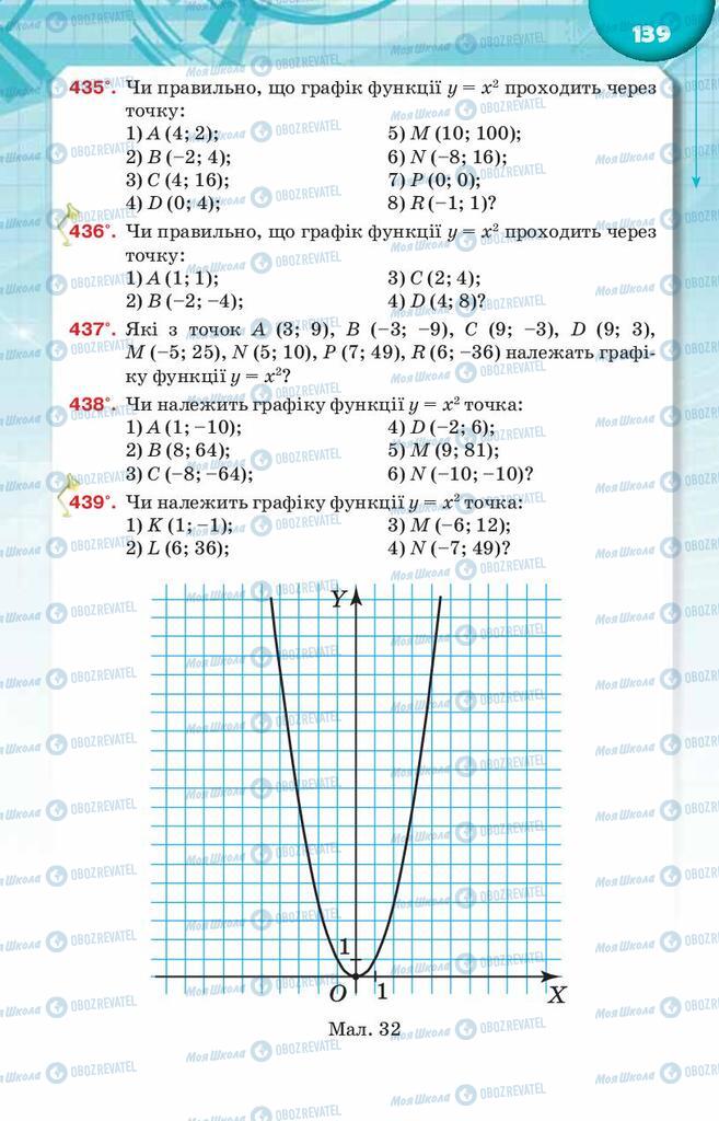 Підручники Алгебра 8 клас сторінка  139