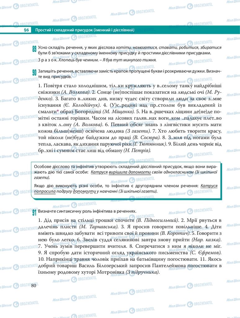 Підручники Українська мова 8 клас сторінка 80