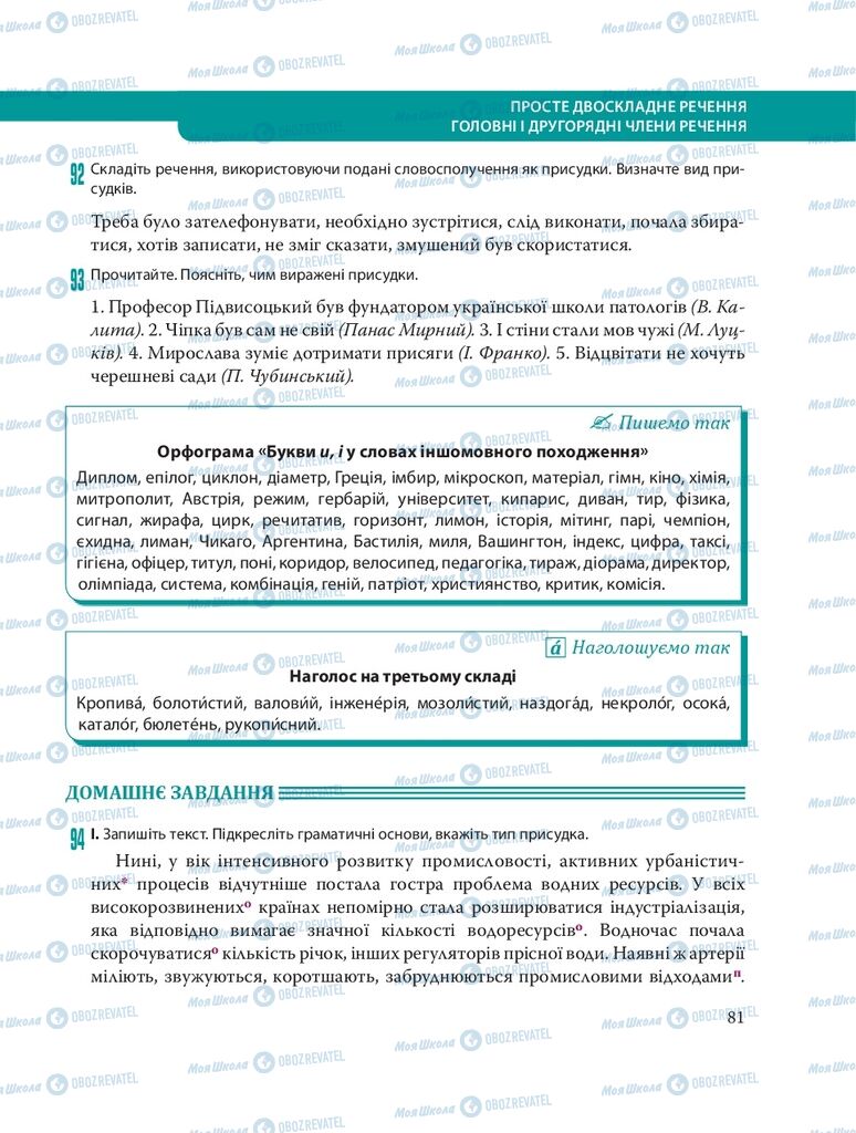 Підручники Українська мова 8 клас сторінка 81