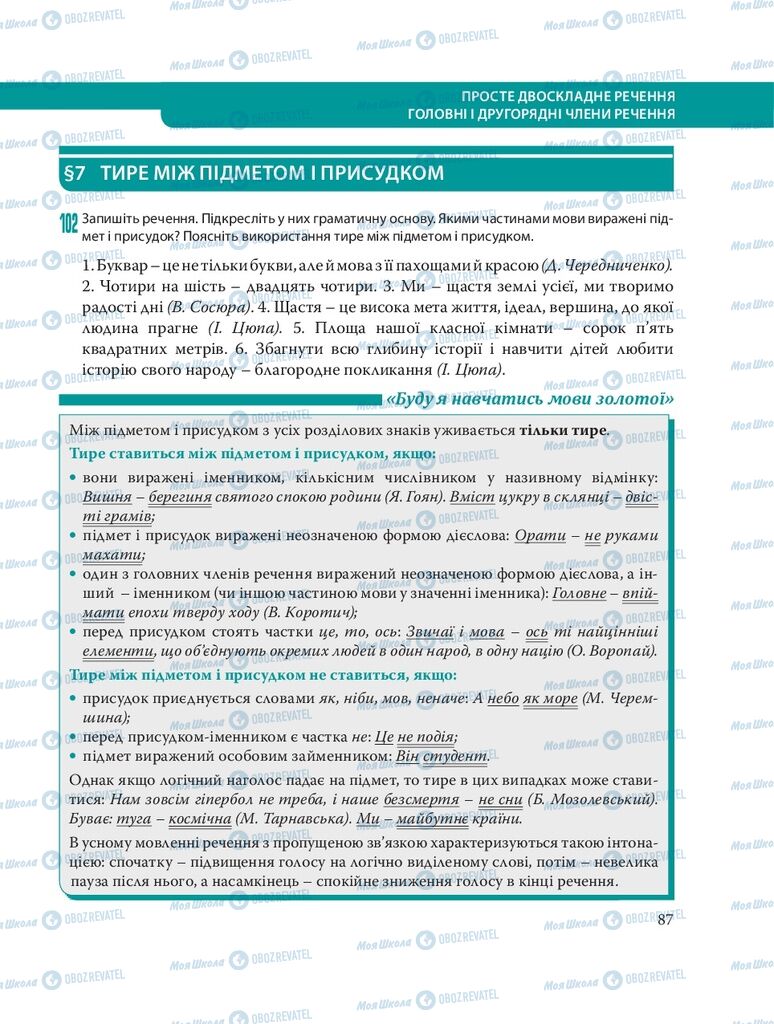 Підручники Українська мова 8 клас сторінка 87