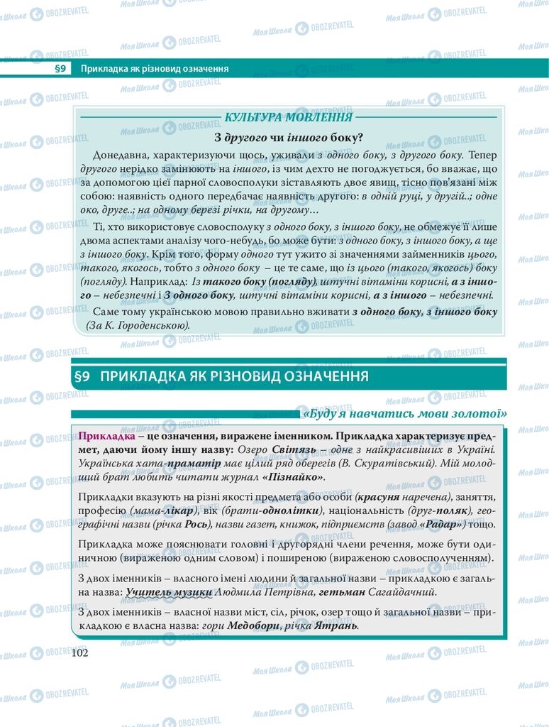 Учебники Укр мова 8 класс страница  102