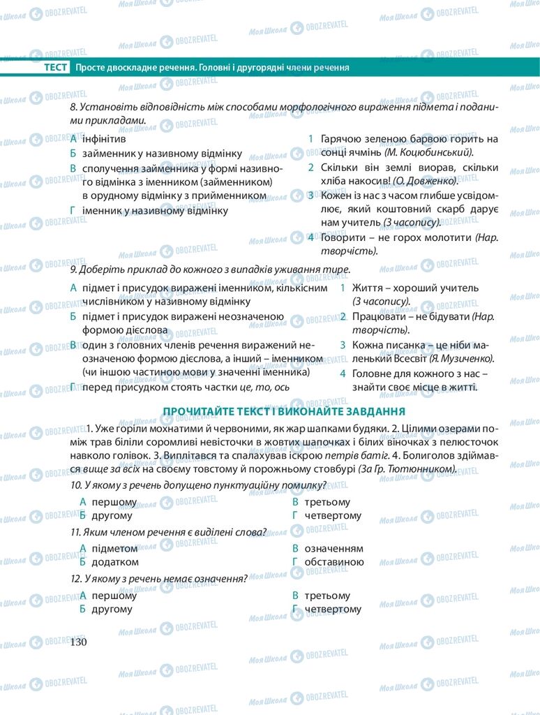 Підручники Українська мова 8 клас сторінка  130
