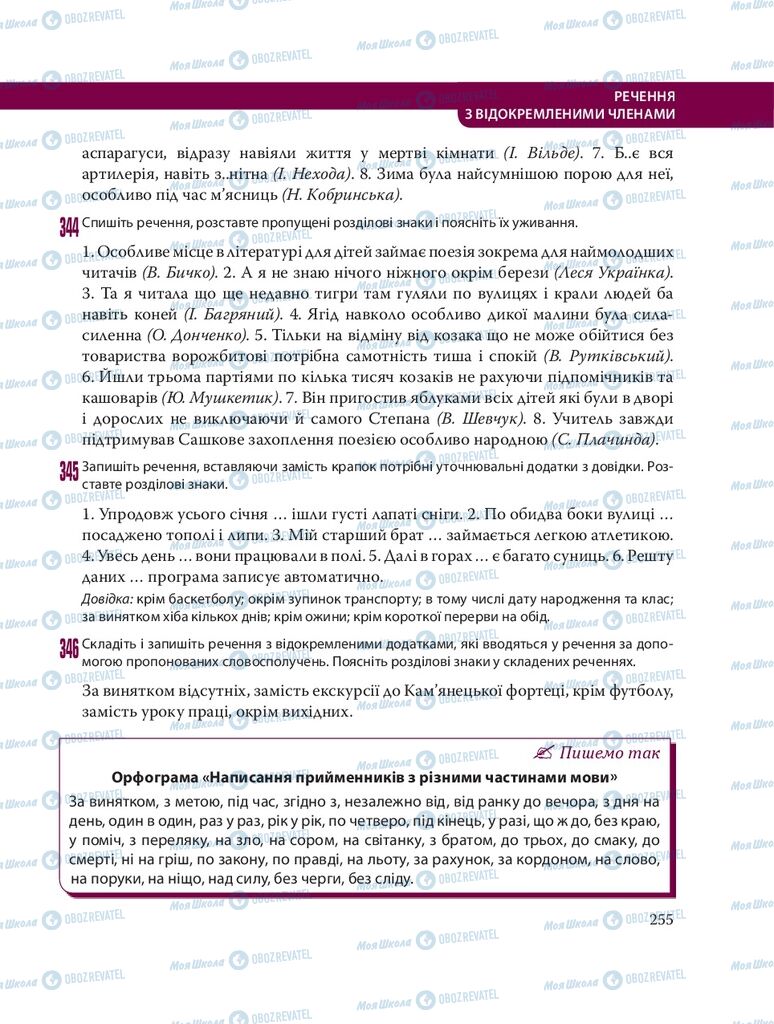 Підручники Українська мова 8 клас сторінка 255