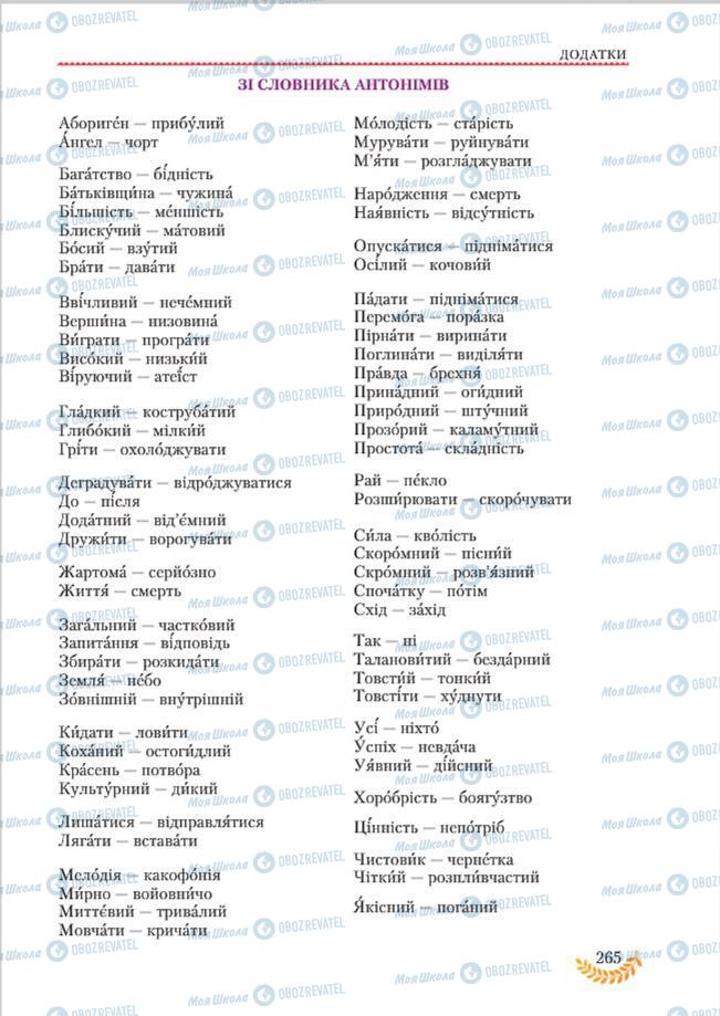 Учебники Укр мова 8 класс страница  265