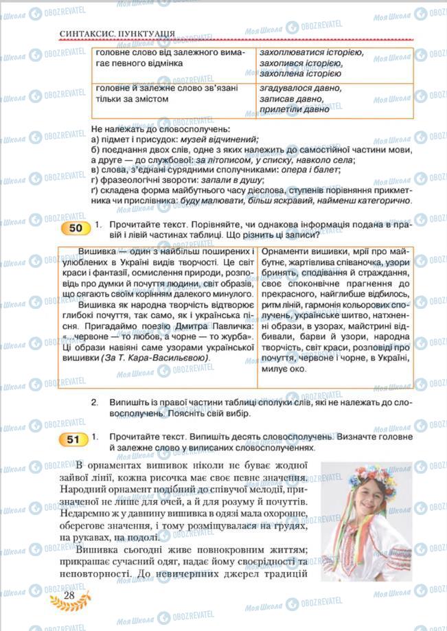 Підручники Українська мова 8 клас сторінка 28