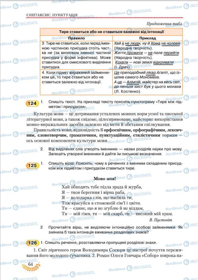 Учебники Укр мова 8 класс страница 64