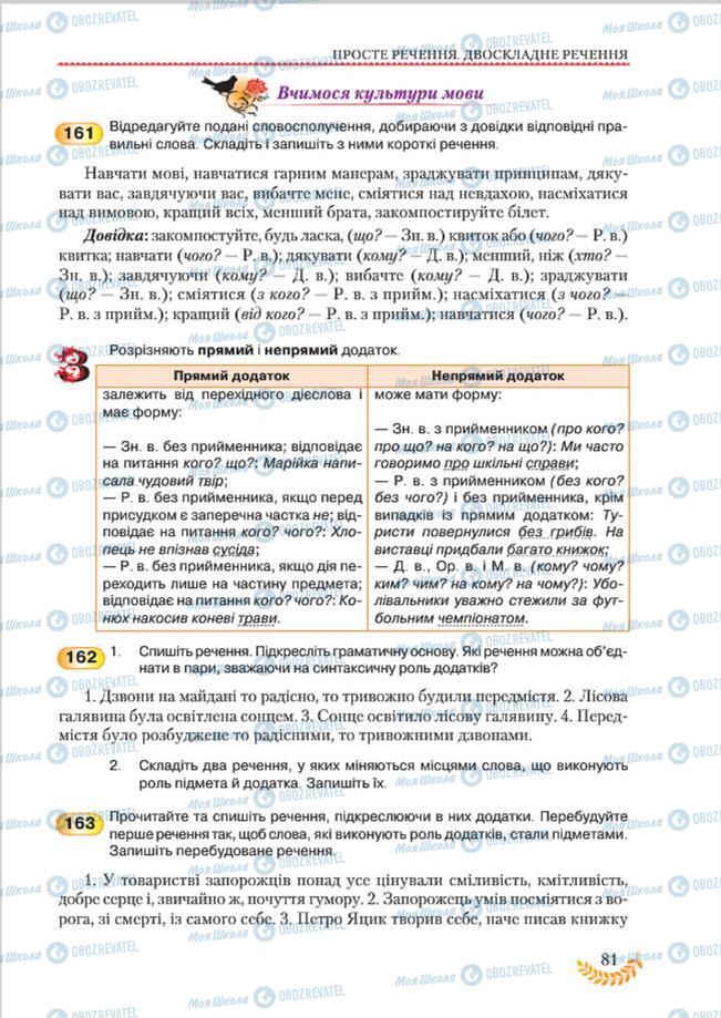 Підручники Українська мова 8 клас сторінка 81