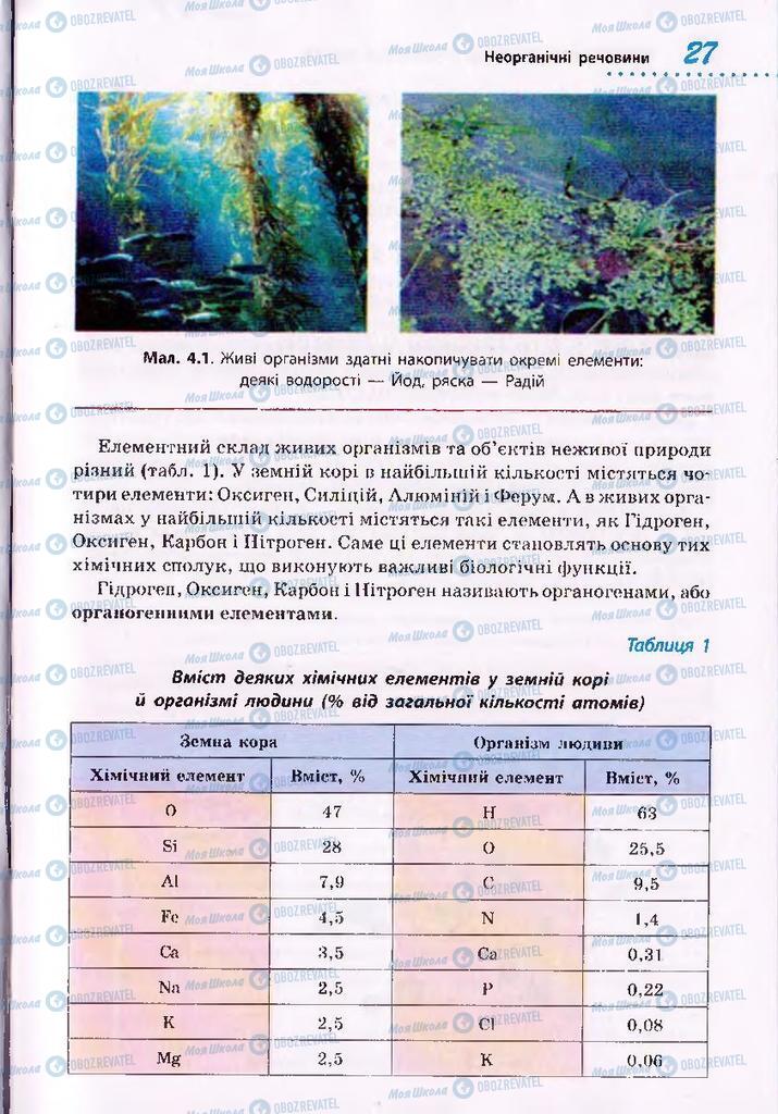 Підручники Біологія 10 клас сторінка 27