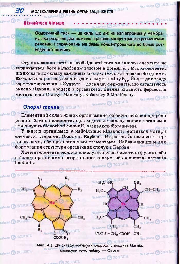 Підручники Біологія 10 клас сторінка 30