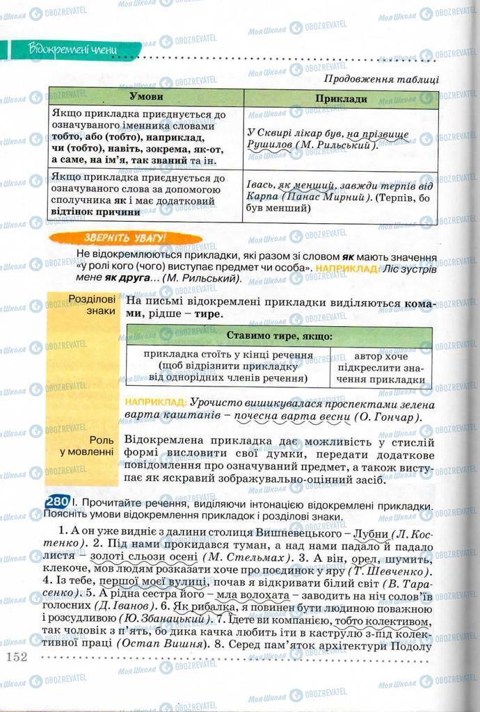 Учебники Укр мова 8 класс страница 152