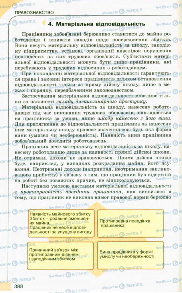 Підручники Правознавство 10 клас сторінка 388