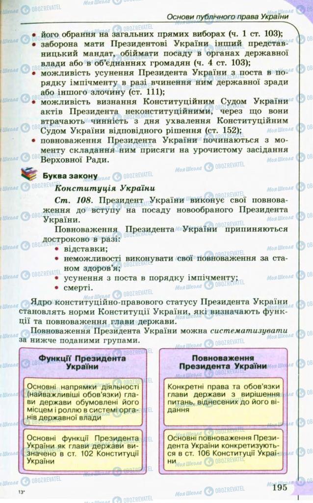 Підручники Правознавство 10 клас сторінка 195