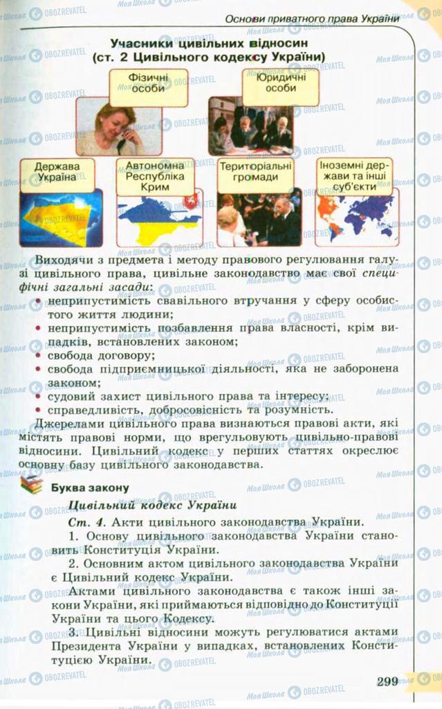 Підручники Правознавство 10 клас сторінка 299